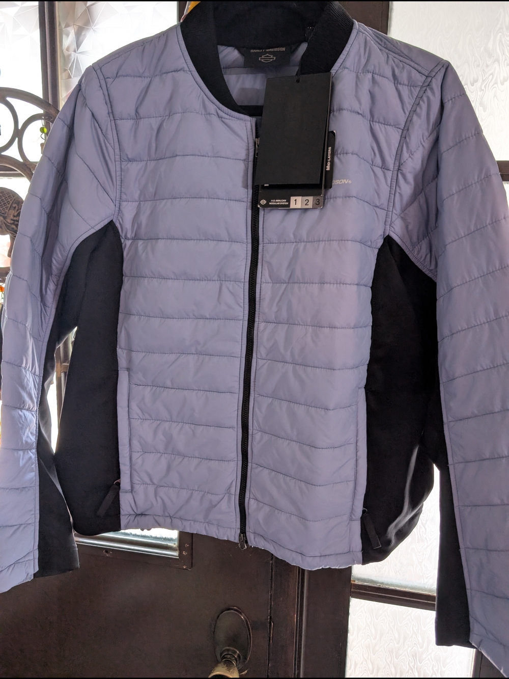 Harley-Davidson Light Lavender Quilted Jacket with Black Panels
